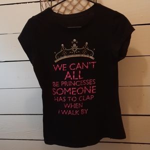 Black tag less than shirt